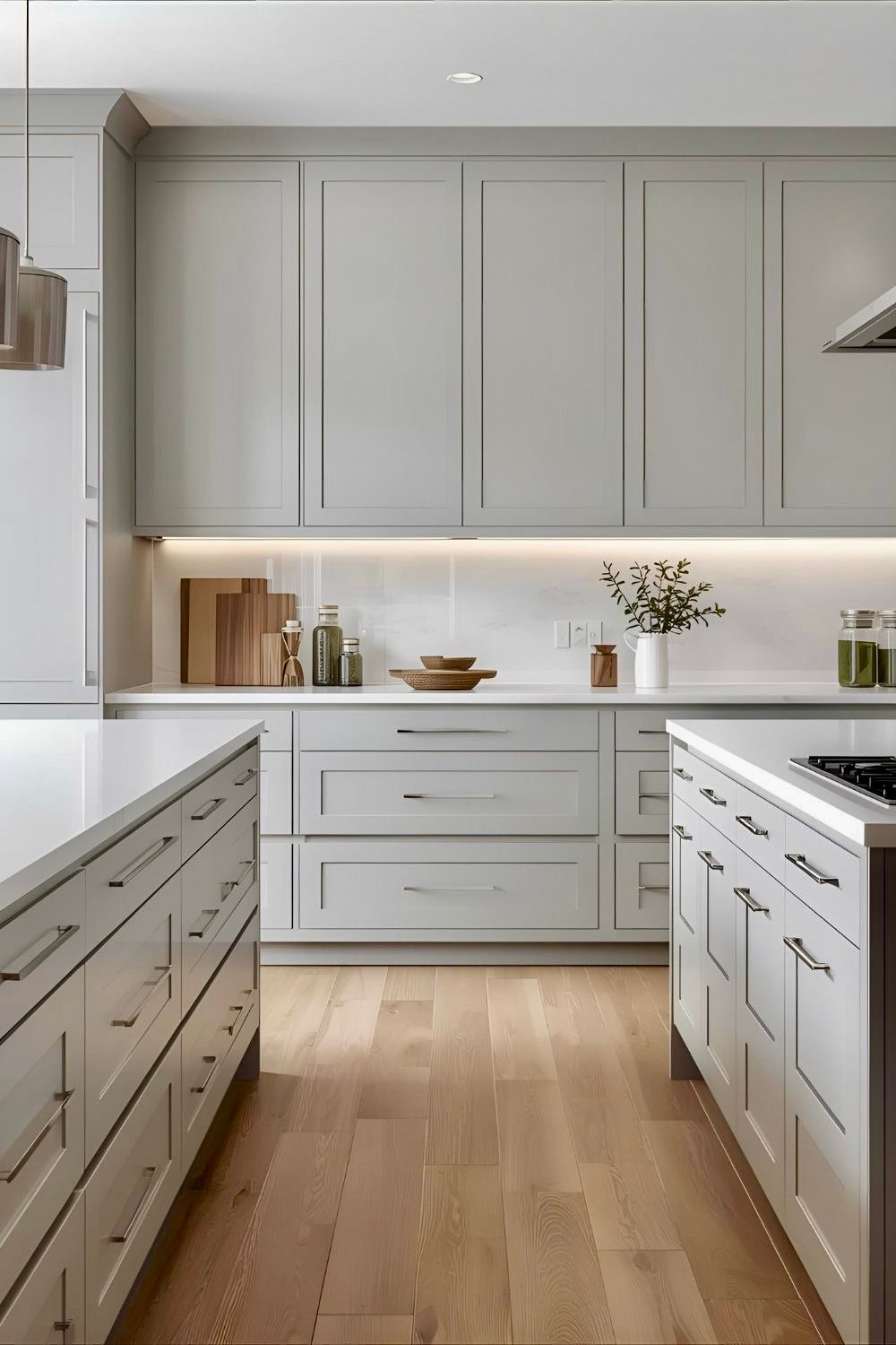 Elegant cream kitchen with carved detailing and built-in oven